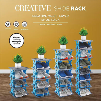 4 - Layer Smart Foldable Shoes Tier Shoe Rack